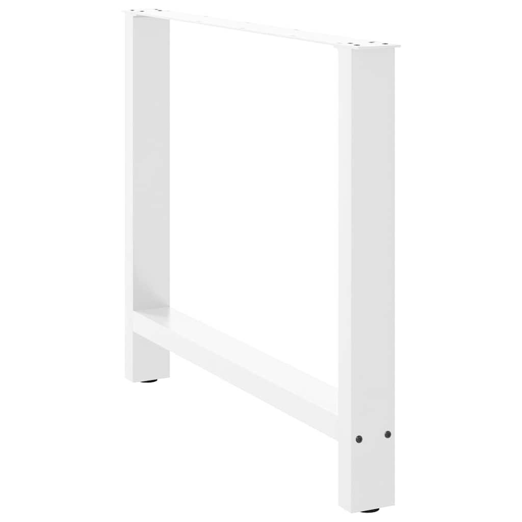Voir la diapositive 4 : VIDAXL Pieds de table basse blanc 2 pcs 100x(72-73) cm acier