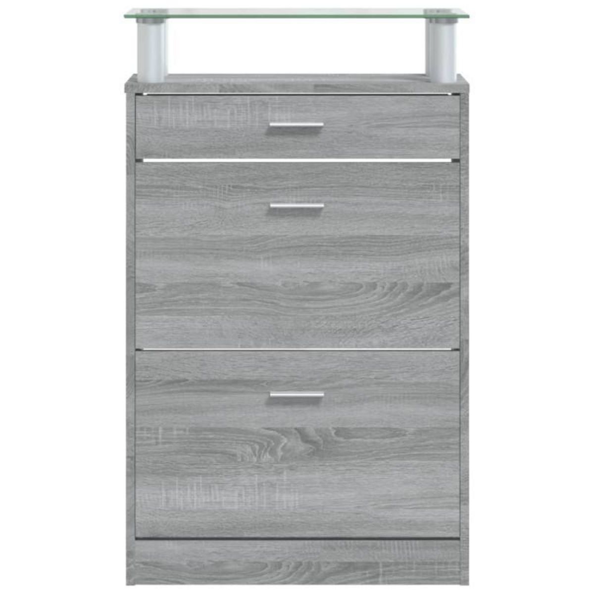 VIDAXL Armoire à chaussures Sonoma gris 63x24x104 cm Bois d ingénierie