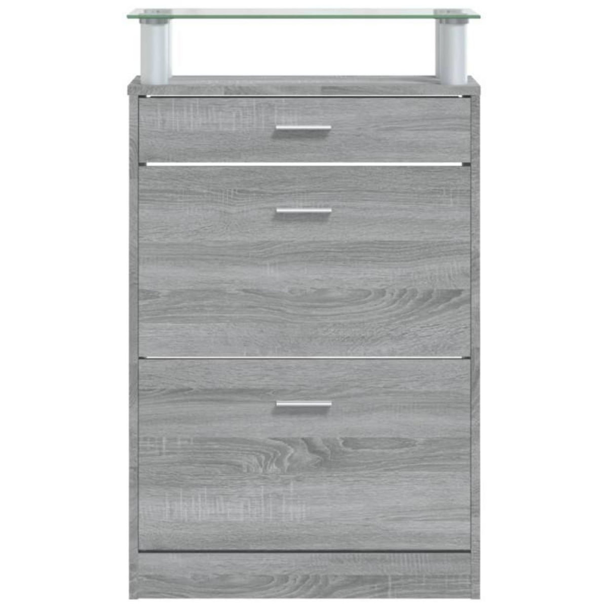 VIDAXL Armoire à chaussures Sonoma gris 63x24x104 cm Bois d ingénierie