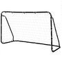 Voir la diapositive 1 : HOMCOM But de football - cage de foot - but futsal dim. 203L x 81l x 120H cm - châssis métal époxy filet polyester - piquets inclus - noir