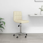 VIDAXL Chaise pivotante de bureau Creme Tissu