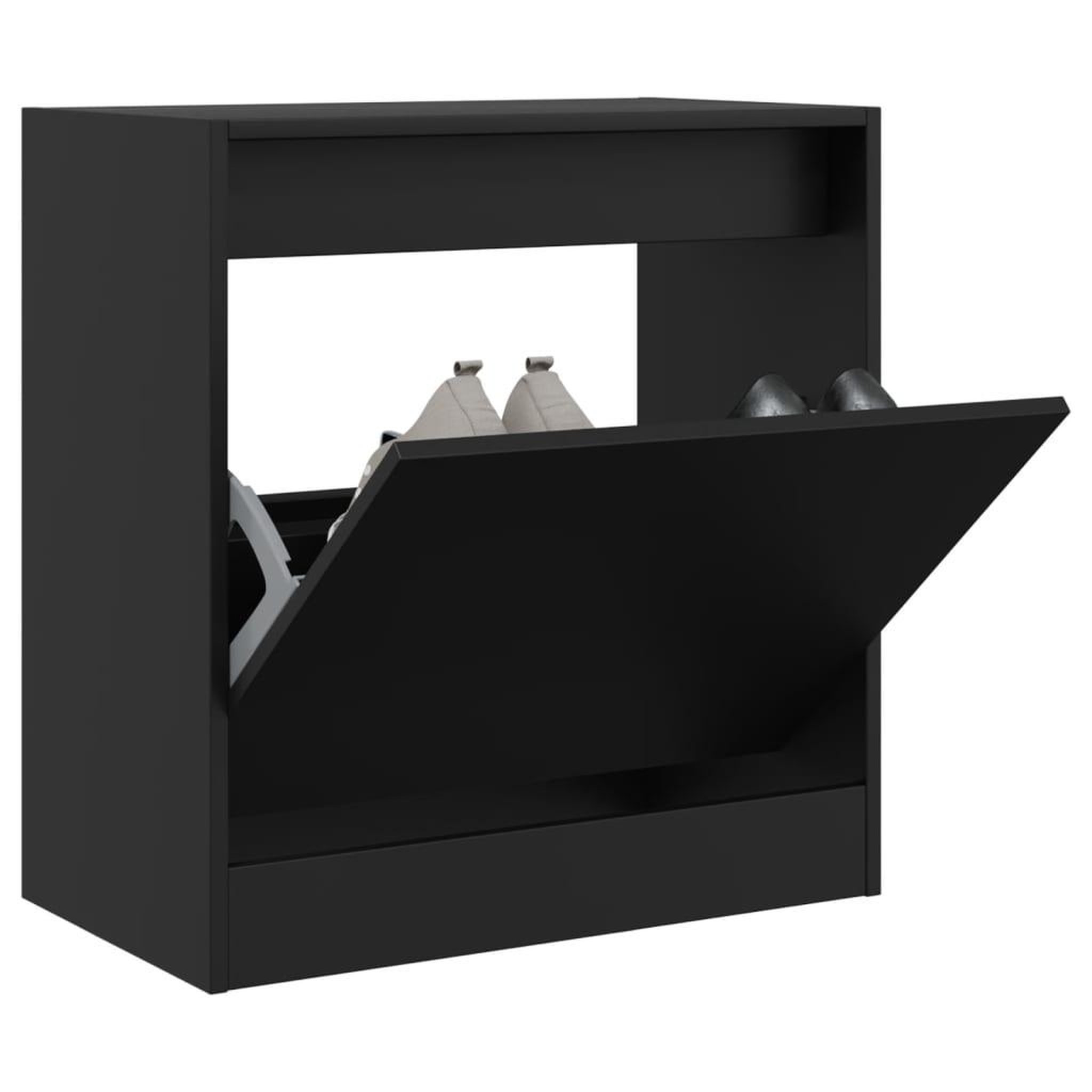 VIDAXL Armoire a chaussures noir 60x34x63,5 cm bois d'ingenierie