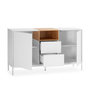 Voir la diapositive 3 : VS VENTA-STOCK Buffet Nieve 2 portes 2 tiroirs couleur Blanc
