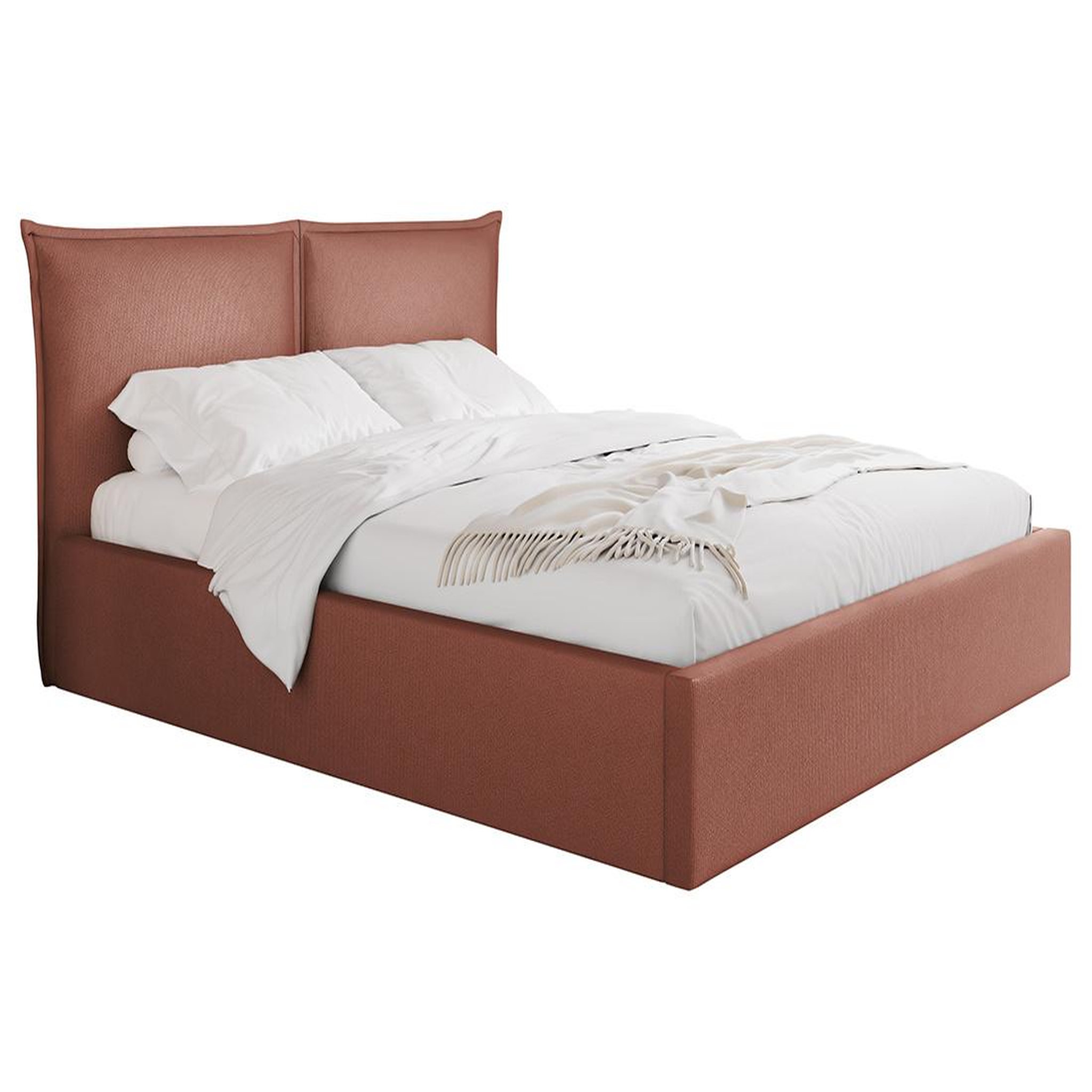 Voir la diapositive 2 : BEST MOBILIER John - lit coffre - 160x200 cm - en velours - sommier inclus