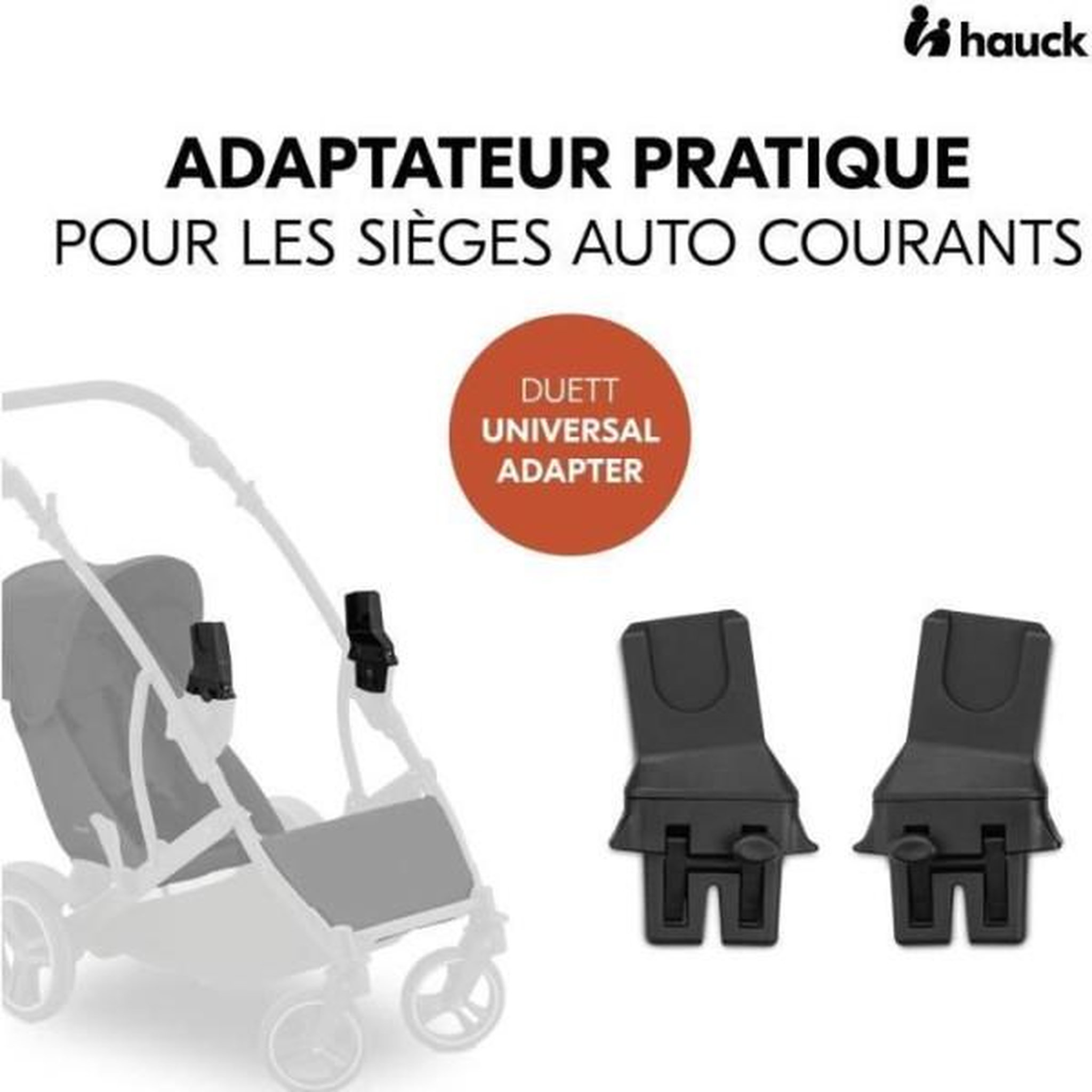 Voir la diapositive 2 : HAUCK Adaptateurs universels cosy - HAUCK - Pour poussette DUETT Universal CS - Noir
