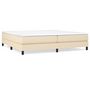 Voir la diapositive 2 : VIDAXL Sommier a lattes de lit avec matelas Creme 200x200 cm Tissu