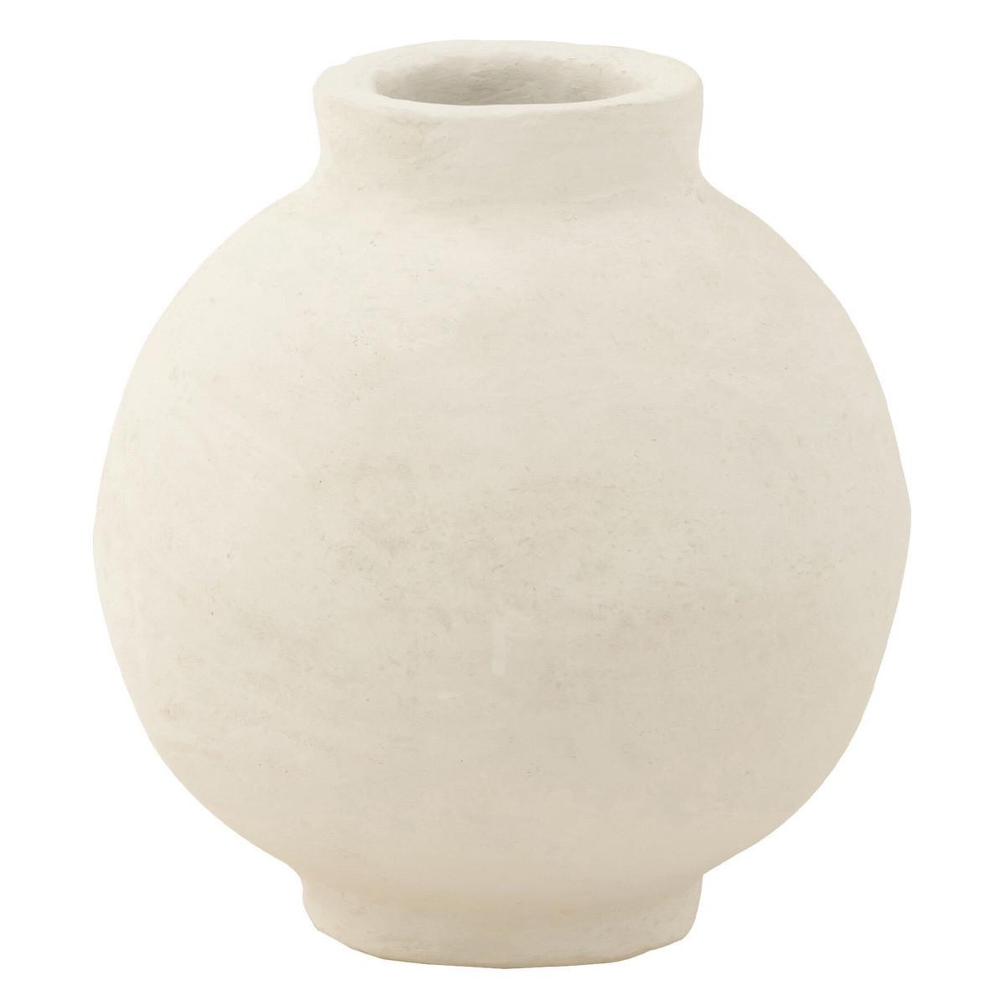 J-LINE Pot Déco en Papier Mâché  Sphère  30cm Blanc