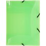 EXACOMPTA Chemise à élastique 24x32cm 3 rabats polypro Crystal vert translucide
