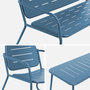 Voir la diapositive 3 : SWEEEK Salon de jardin en métal, 4 places, 1 canapé, 2 fauteuils, 1 table basse