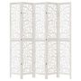 Voir la diapositive 4 : VIDAXL Cloison de separation 5 panneaux blanc bois de paulownia massif