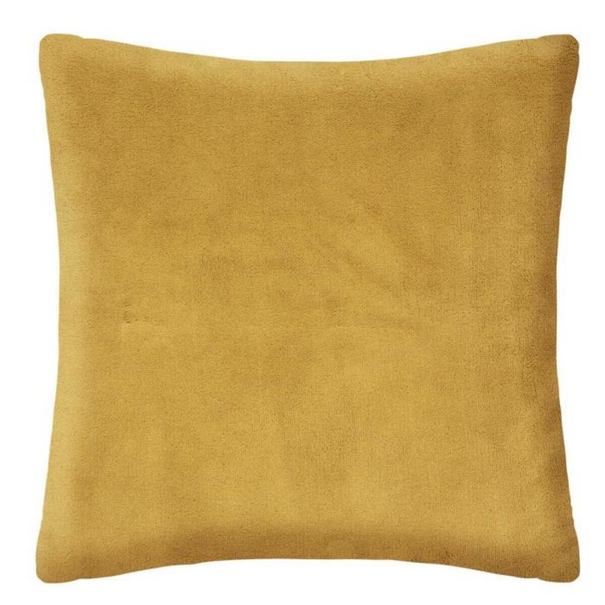 ATMOSPHERA Coussin Imitation Fourrure  Bouclée  45x45cm Ocre