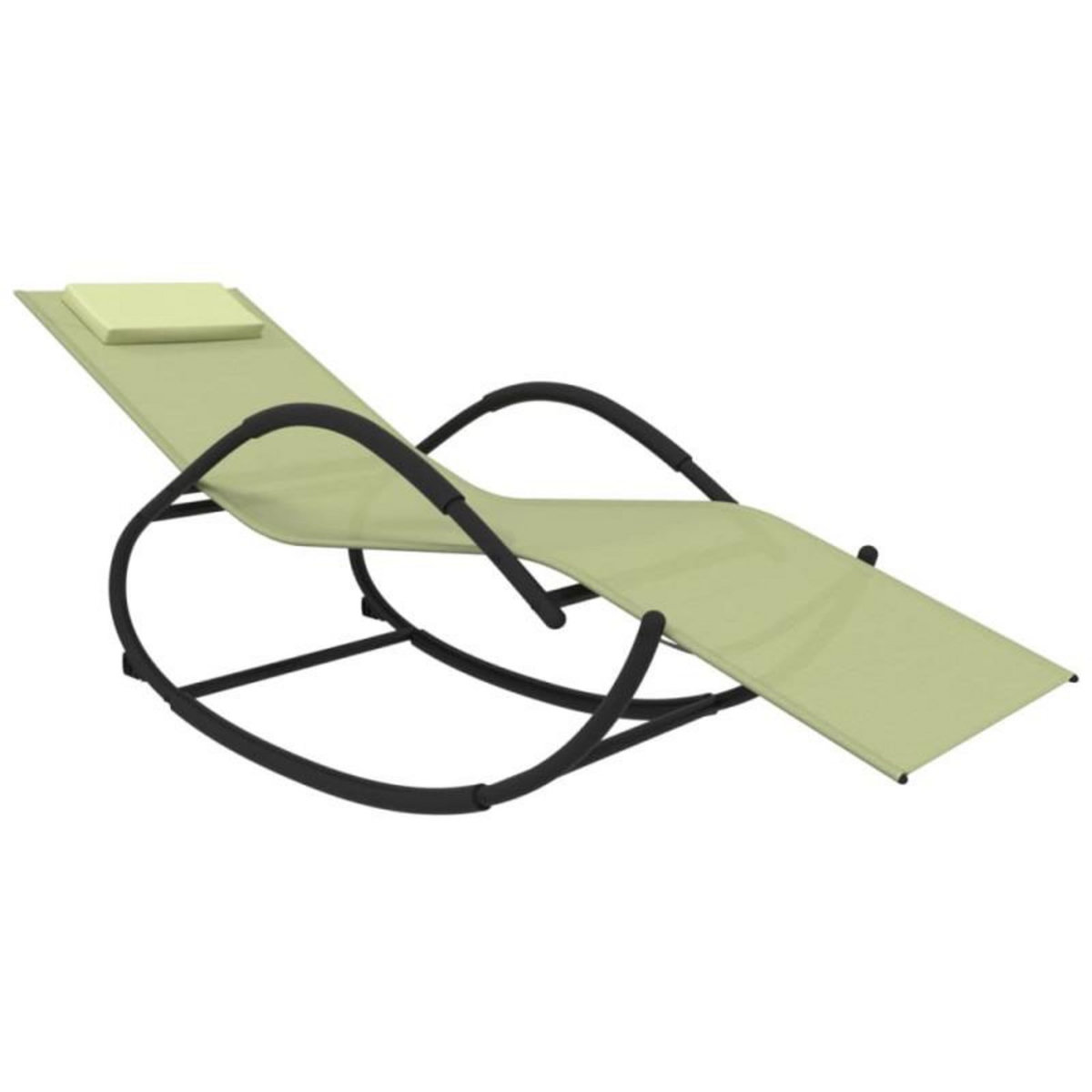 VIDAXL Chaise longue à bascule crème acier et textilène