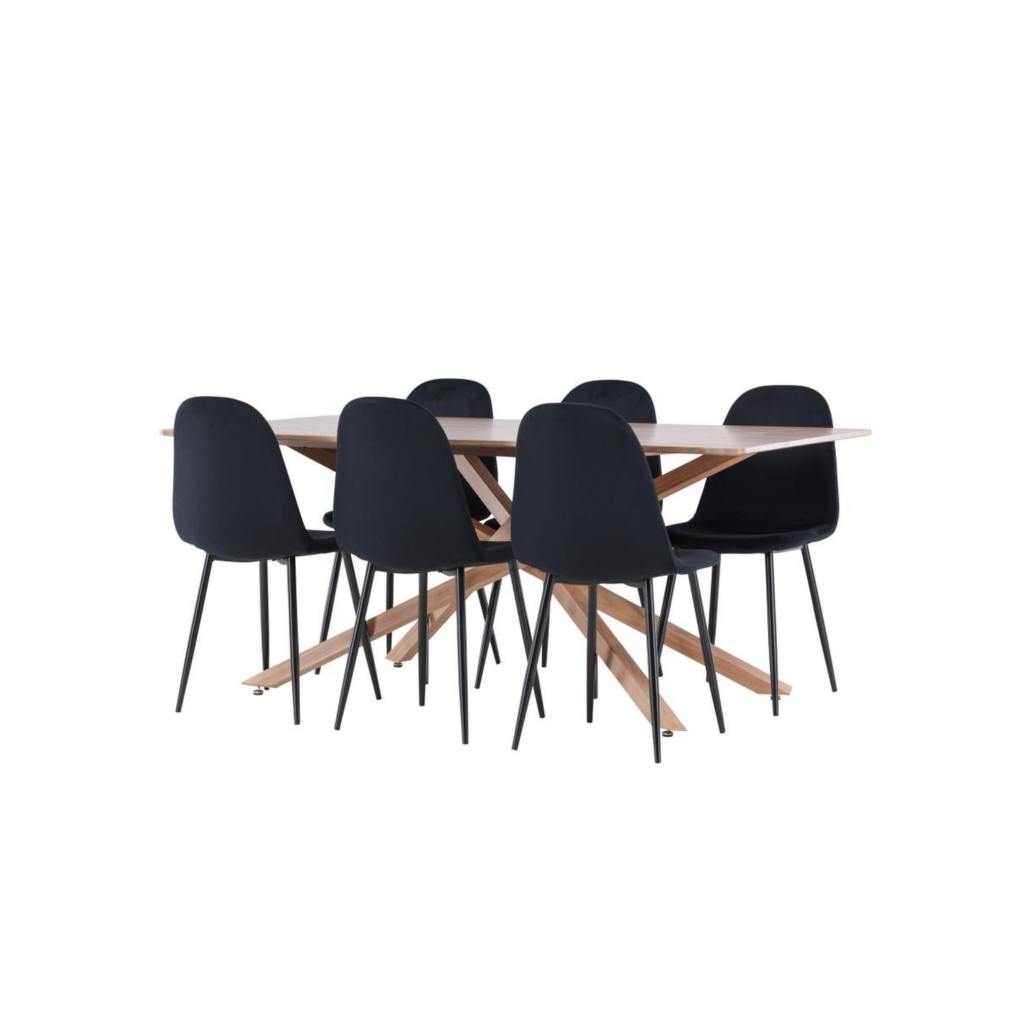 Voir la diapositive 3 : Paris Prix Ensemble table à manger & 6 chaises  piazza & polar  180cm marron & noir