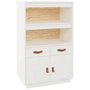 Voir la diapositive 2 : VIDAXL Buffet haut Blanc 67x40x108,5 cm Bois massif de pin