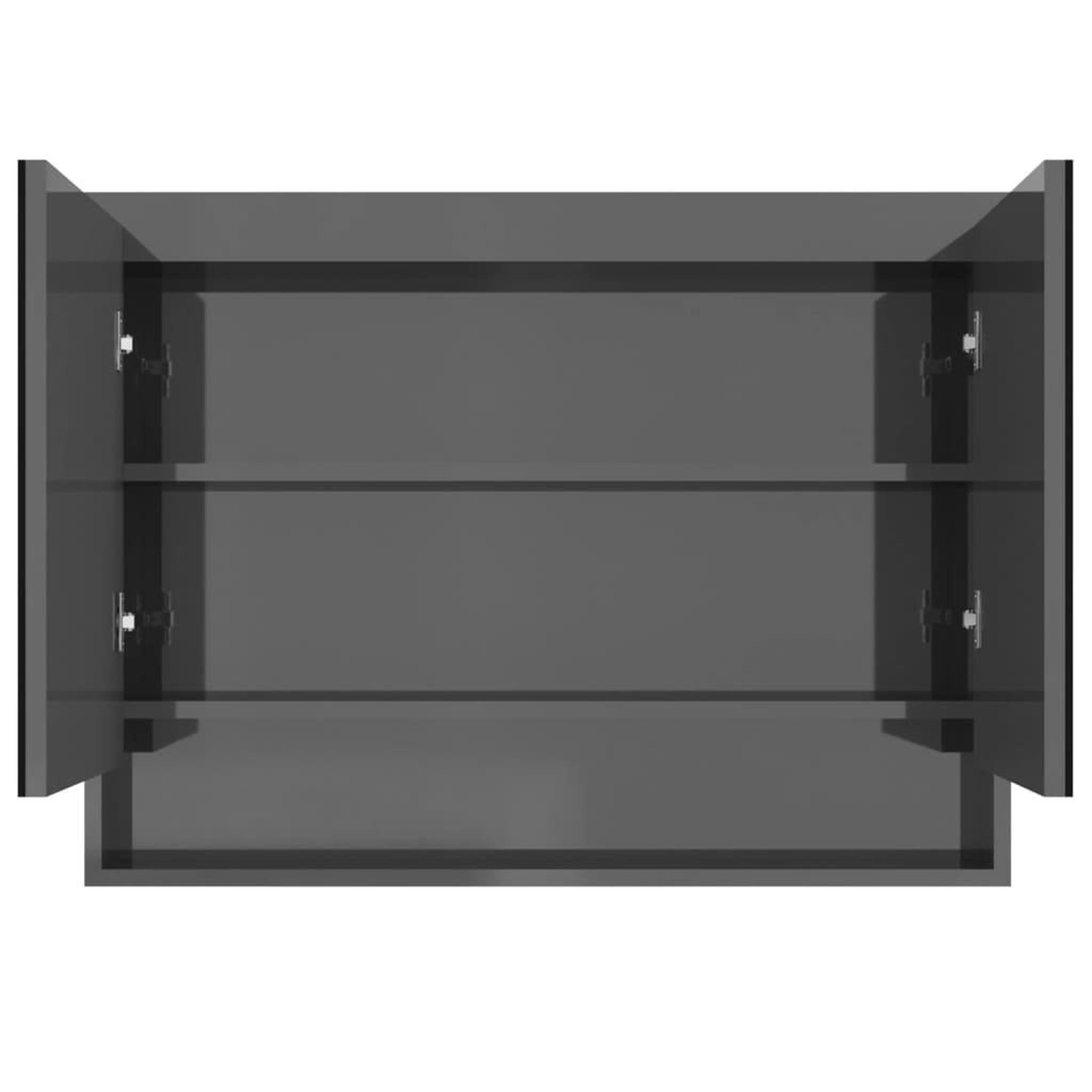 Voir la diapositive 3 : VIDAXL Armoire a miroir de salle de bain 80x15x60 cm mdf gris brillant