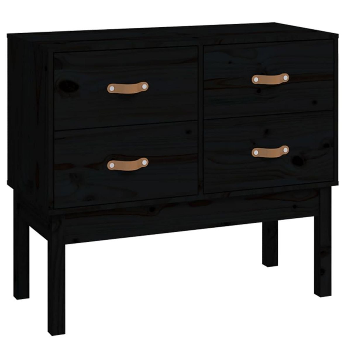 VIDAXL Armoire console Noir 90x40x78 cm Bois de pin solide