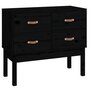Voir la diapositive 2 : VIDAXL Armoire console Noir 90x40x78 cm Bois de pin solide