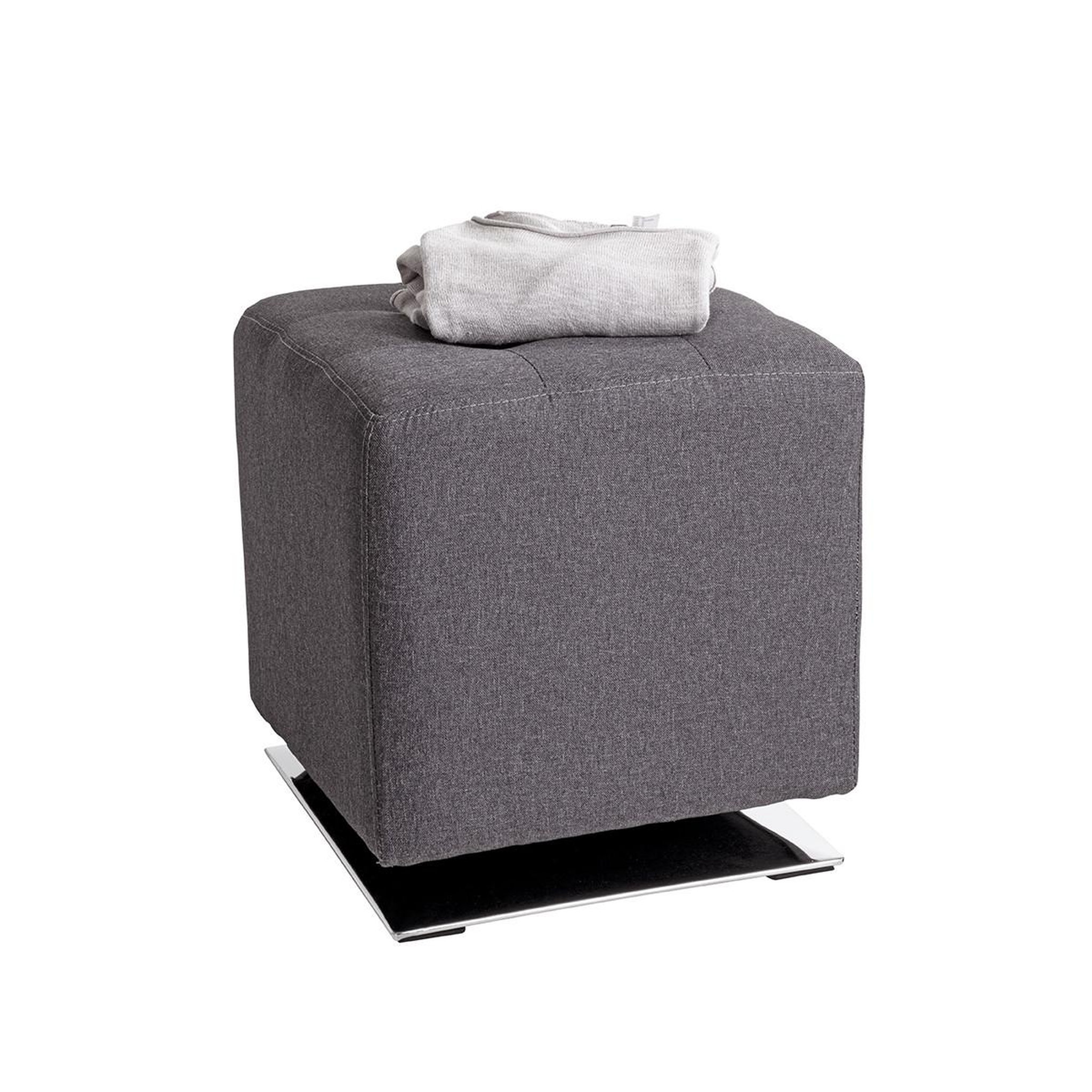 Voir la diapositive 3 : Paris Prix Pouf capitonné carré  beto  43cm anthracite