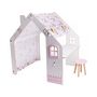 Voir la diapositive 1 : Habitat et Jardin Maisonnette pour enfant en bois  Bianelli  avec bureau - 114 x 93 x 120 cm - Blanc / Rose