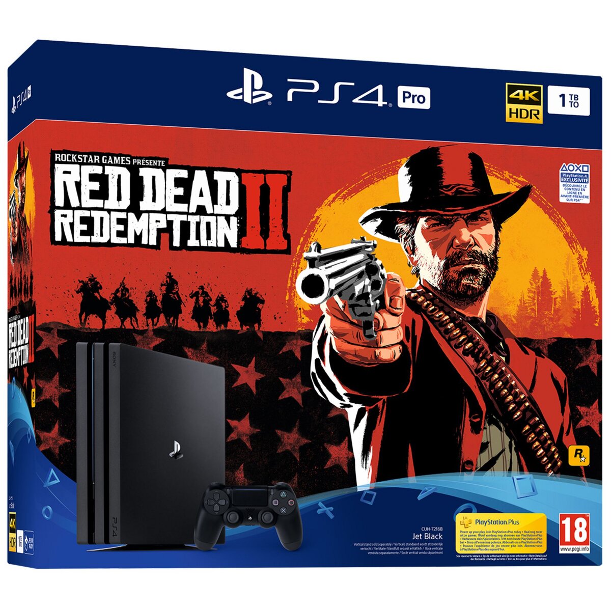 Console PS4 Pro 1To Noire Red Dead Redemption 2