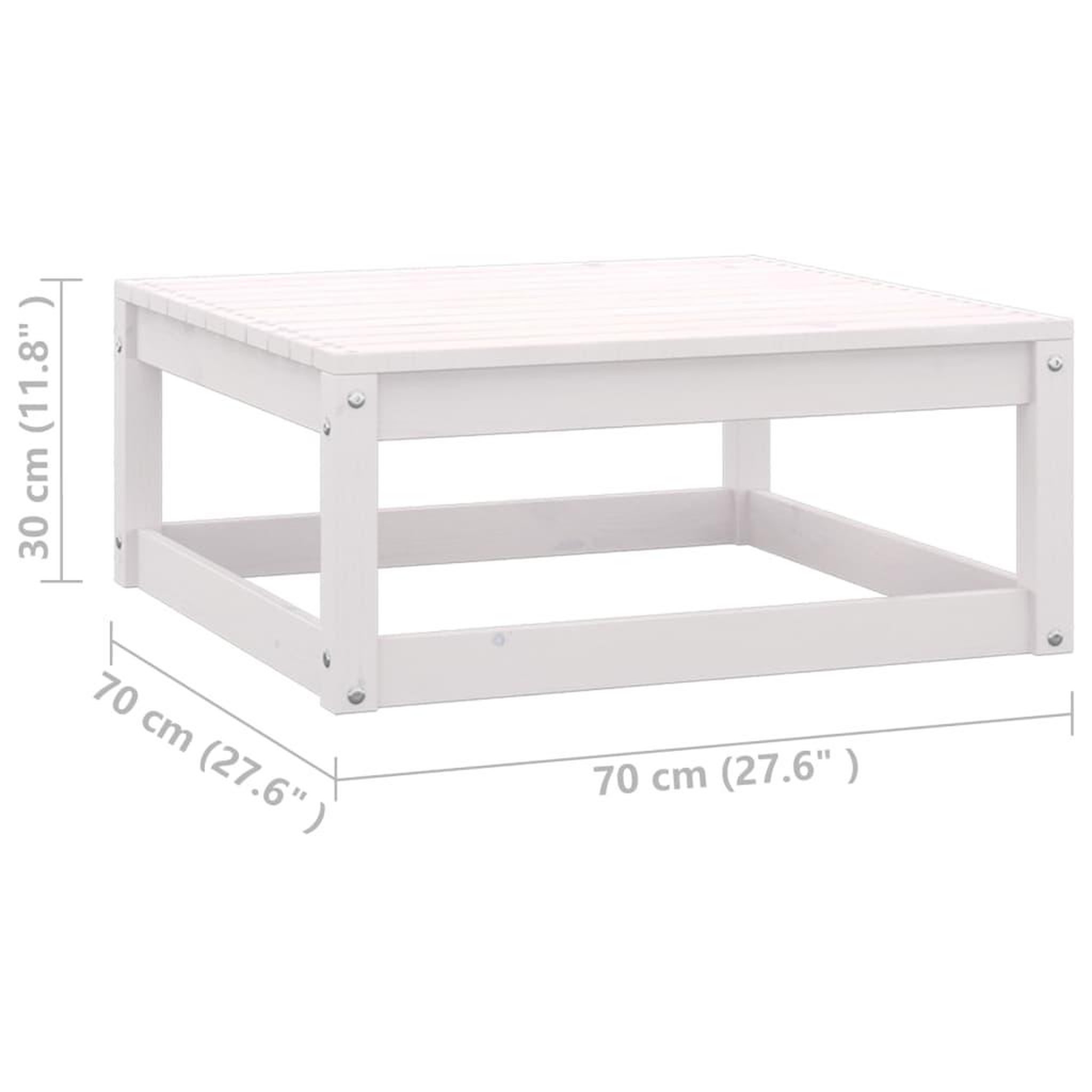 Voir la diapositive 6 : VIDAXL Repose-pied de jardin avec coussin Blanc Bois de pin massif
