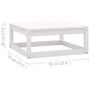 Voir la diapositive 6 : VIDAXL Repose-pied de jardin avec coussin Blanc Bois de pin massif