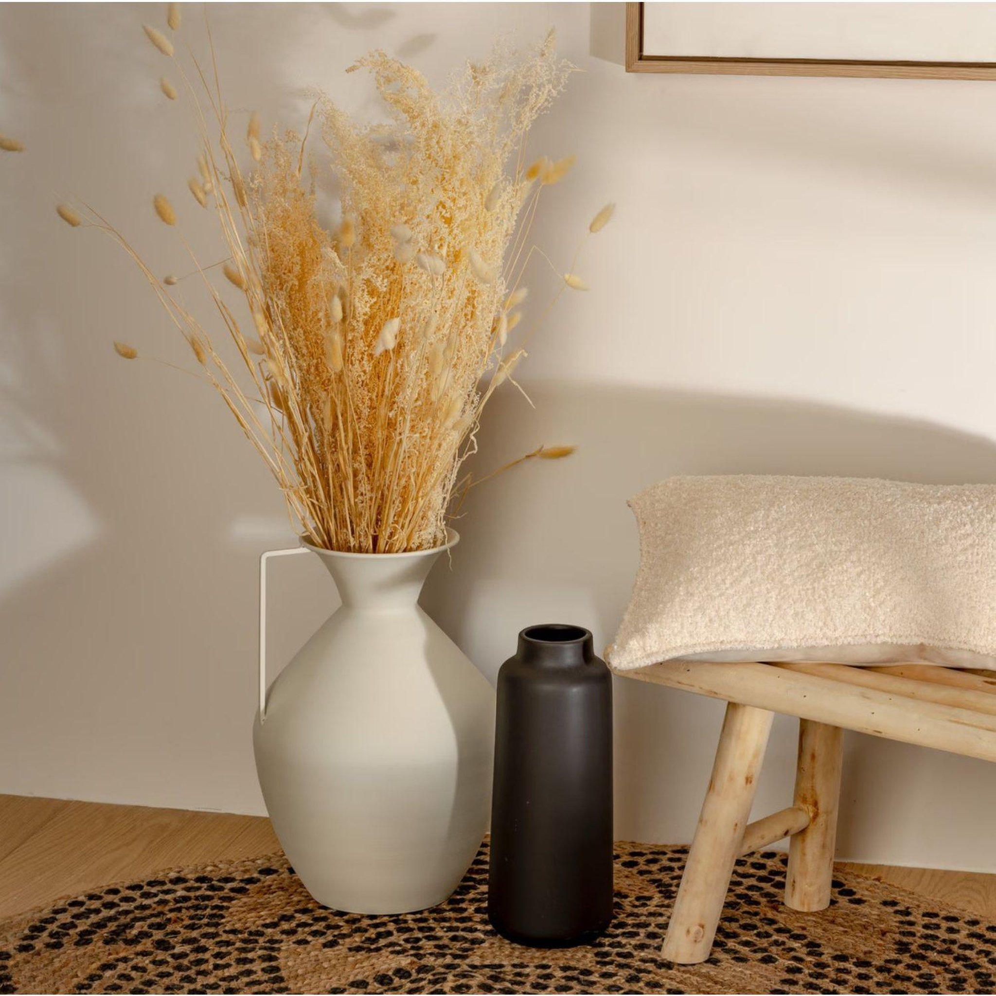 Voir la diapositive 3 : ATMOSPHERA Vase en métal sylvain - h. 36 cm - blanc