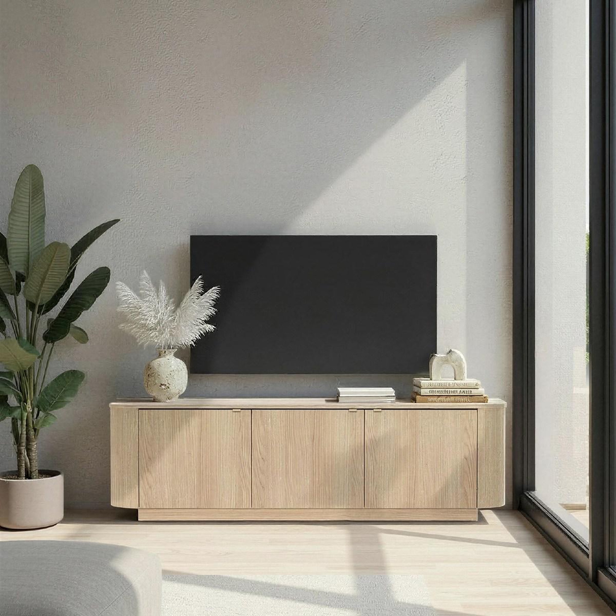 Voir la diapositive 3 : JLC KREATION Meuble tv contemporain en bois 180cm tika