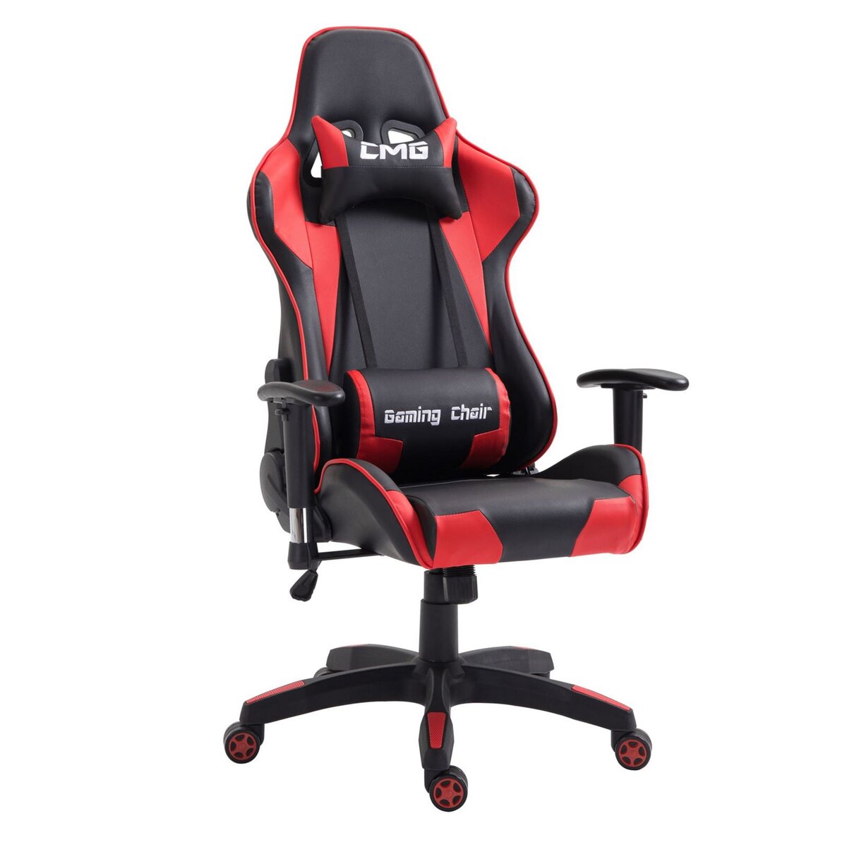 Chaise gaming ergonomique rouge confortable