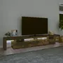 VIDAXL Meuble TV avec lumieres LED Chene fume 260x36,5x40 cm