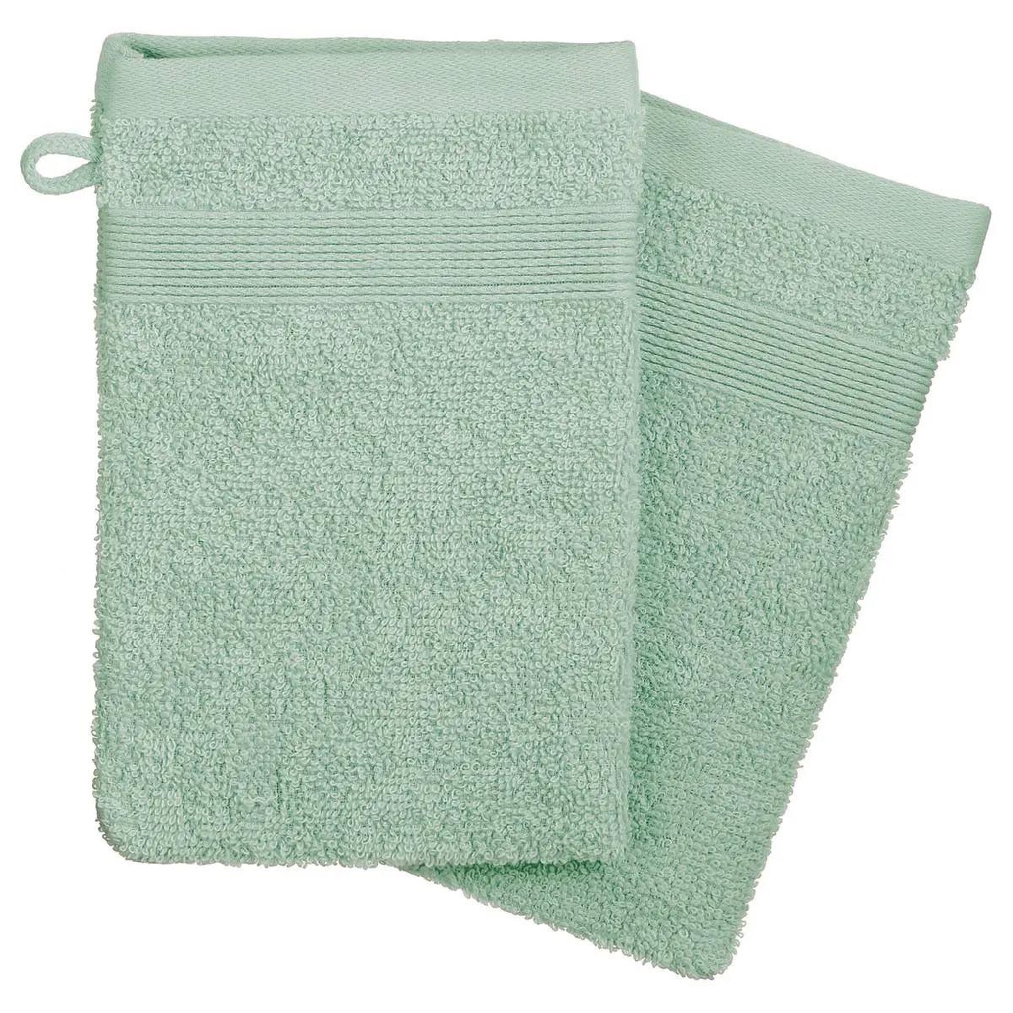 ATMOSPHERA Lot de 2 gants de toilette  confort  15x21cm vert céladon