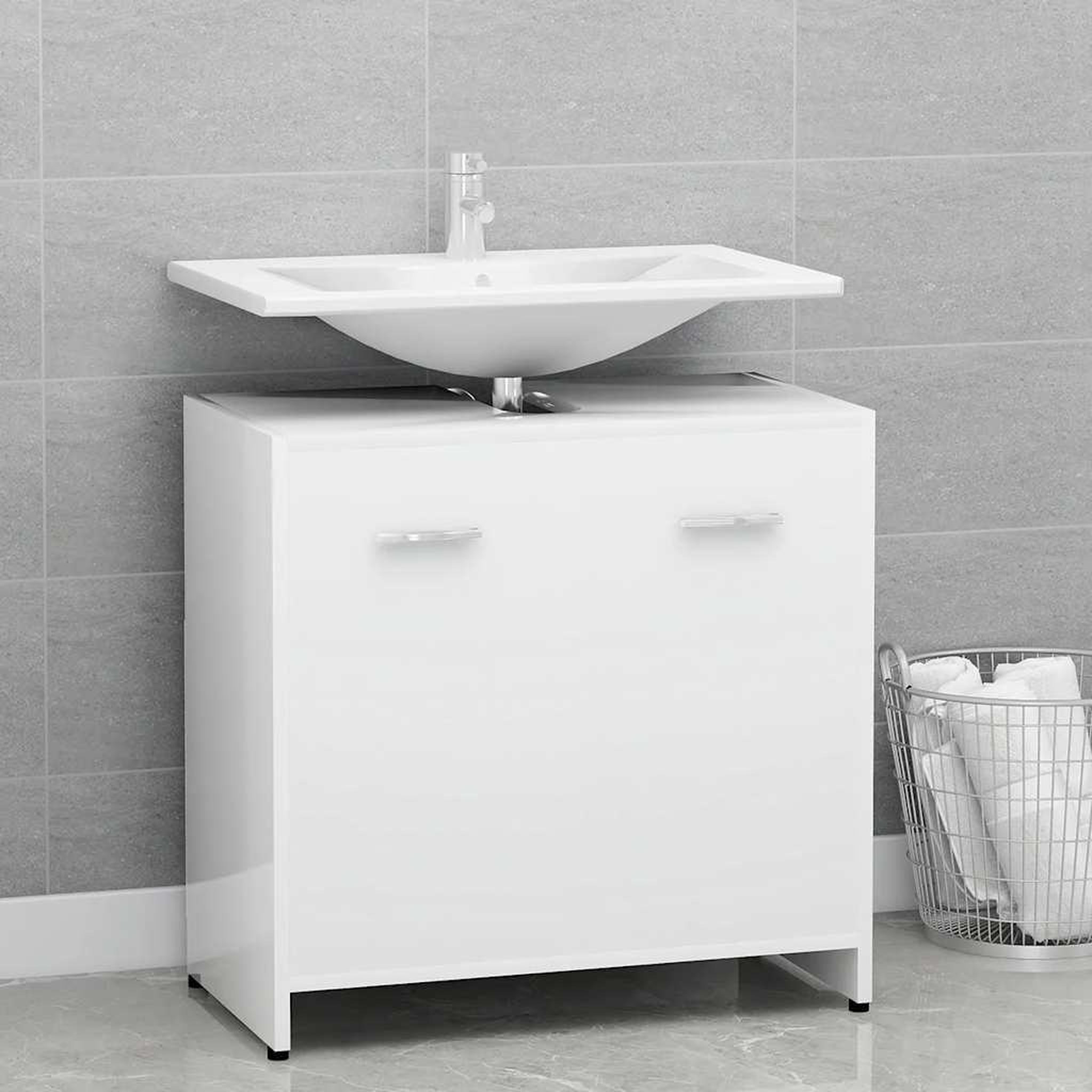 VIDAXL Armoire de salle de bain Blanc 60x33x61 cm Bois d'ingenierie
