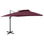 Voir la diapositive 1 : VIDAXL Parasol de jardin en porte-a-faux a double toit rouge bordeaux