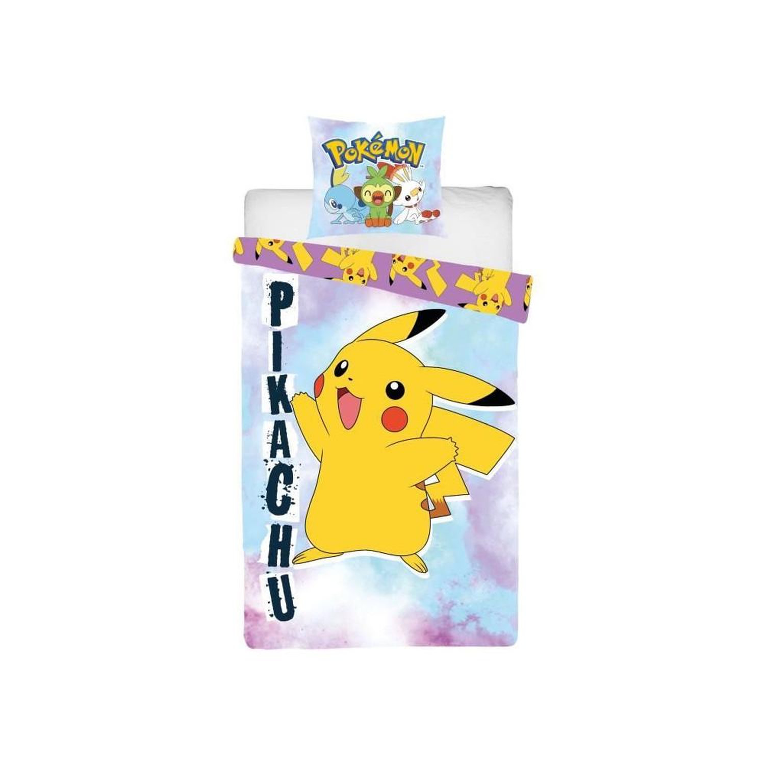 Parure de lit réversible POKEMON Pikachu Microfibre 1 housse de couette 140 x 200 cm + 1 taie 63 x 63 cm - vue 8