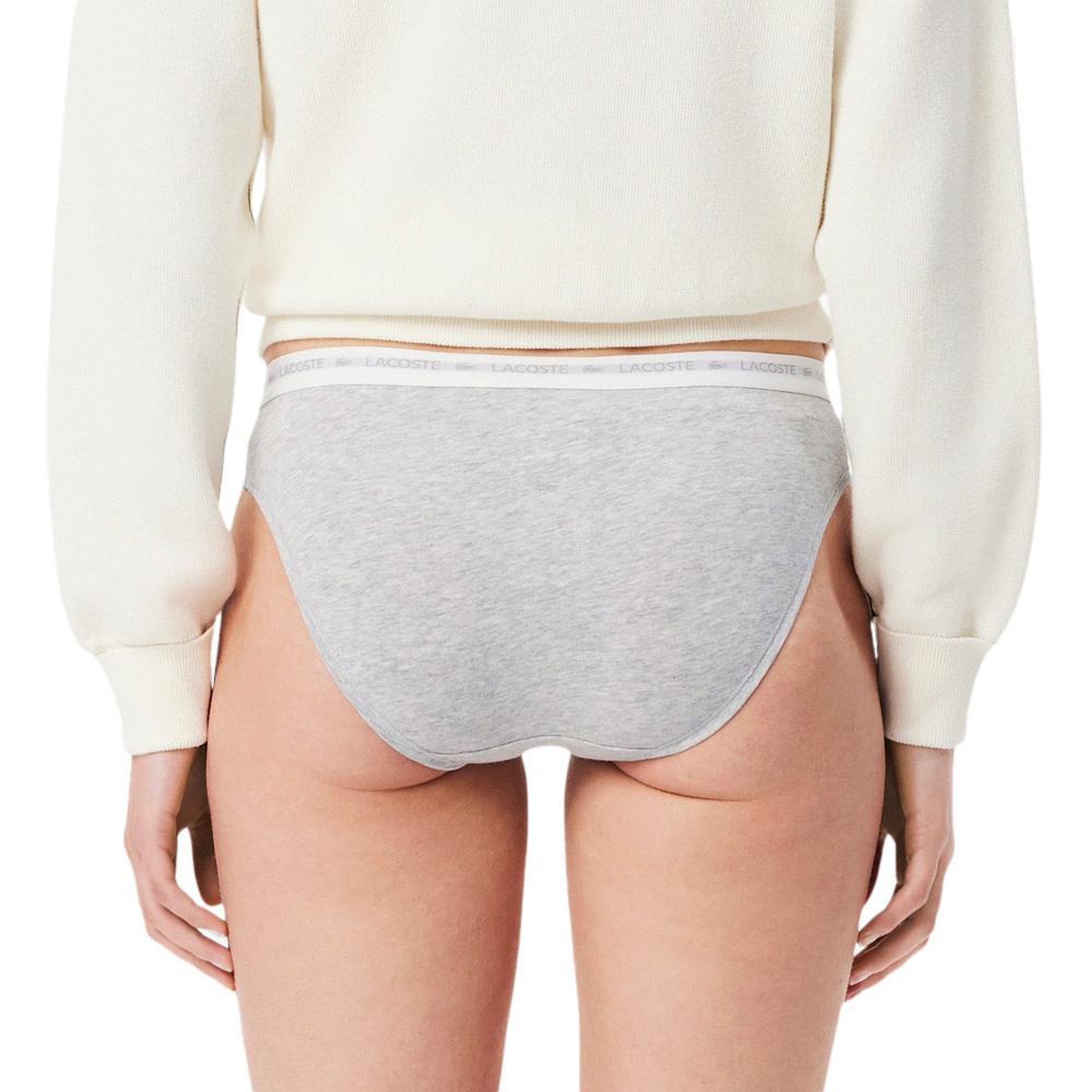 Voir la diapositive 3 : Lacoste X3 culottes gris/noir/blanc femme lacoste coton stretch