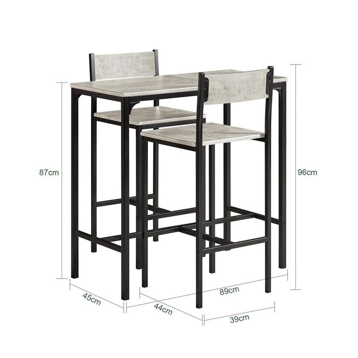 SOBUY SoBuy - Ensemble de table avec 2 chaises et 2 tabourets - Industriel - OGT03