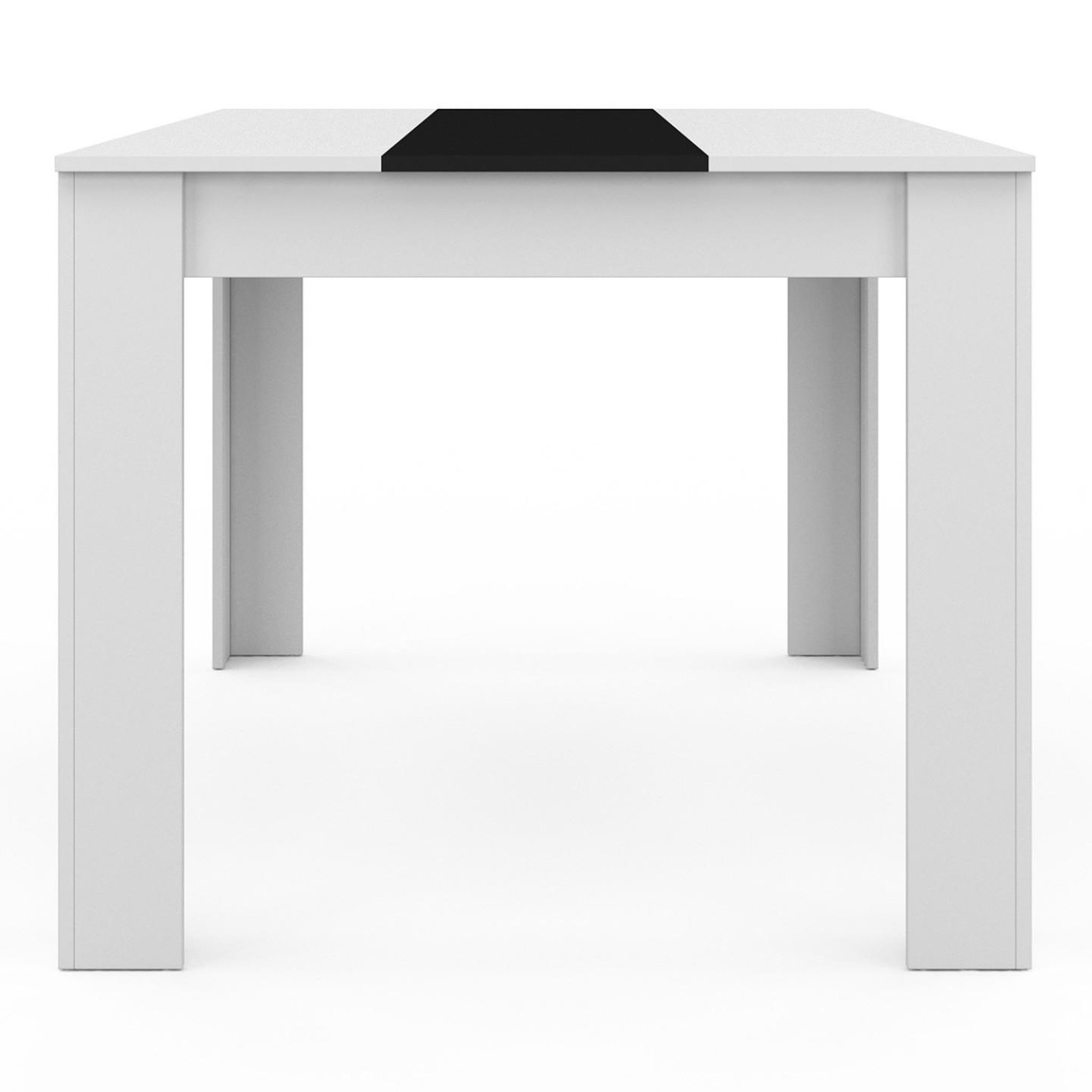 Voir la diapositive 5 : ID MARKET Table à manger rectangle georgia 6 personnes blanche et noire 140 x 80 cm