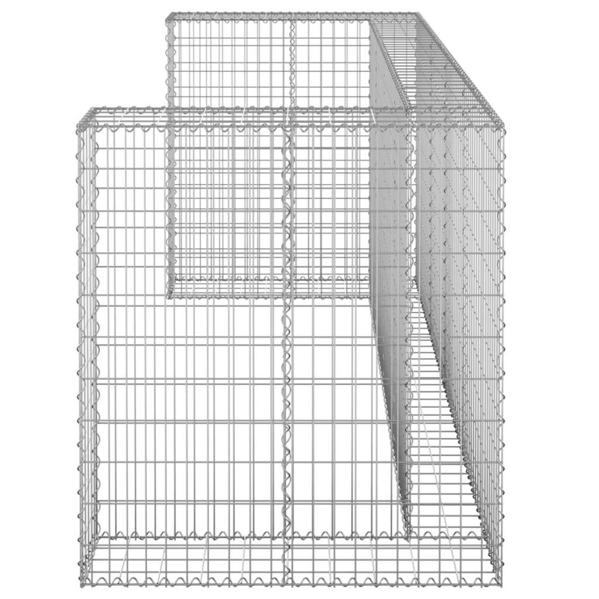VIDAXL Mur en gabion pour poubelles Acier galvanise 254x100x110 cm