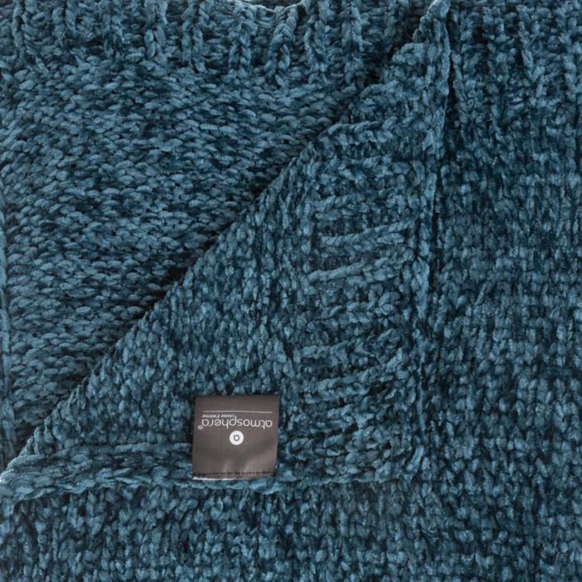 ATMOSPHERA Plaid  Chenil Flower  130x180cm Bleu Canard