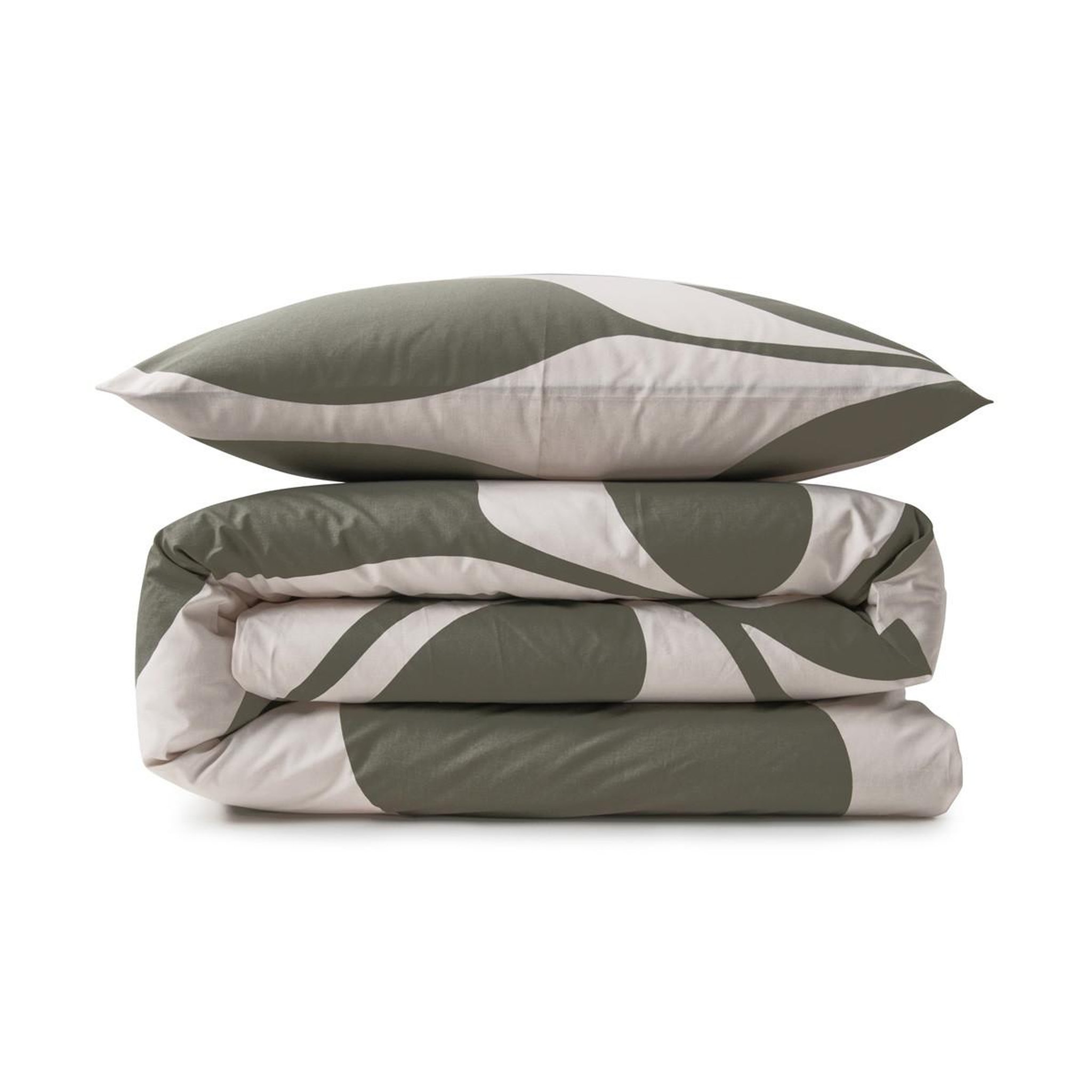Voir la diapositive 3 : FUTURE HOME Parure de lit 2 personnes en coton 57 fils imprimé vert