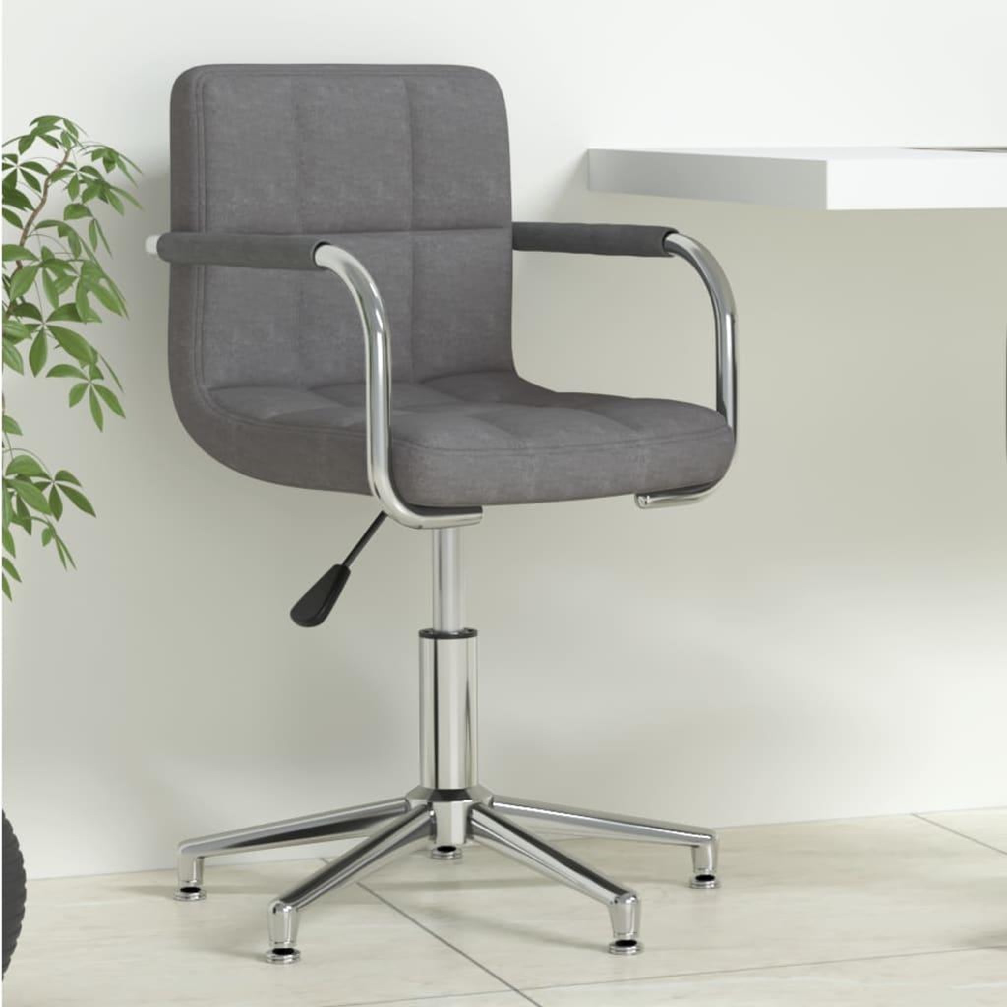 VIDAXL Chaise pivotante de bureau Gris fonce Tissu