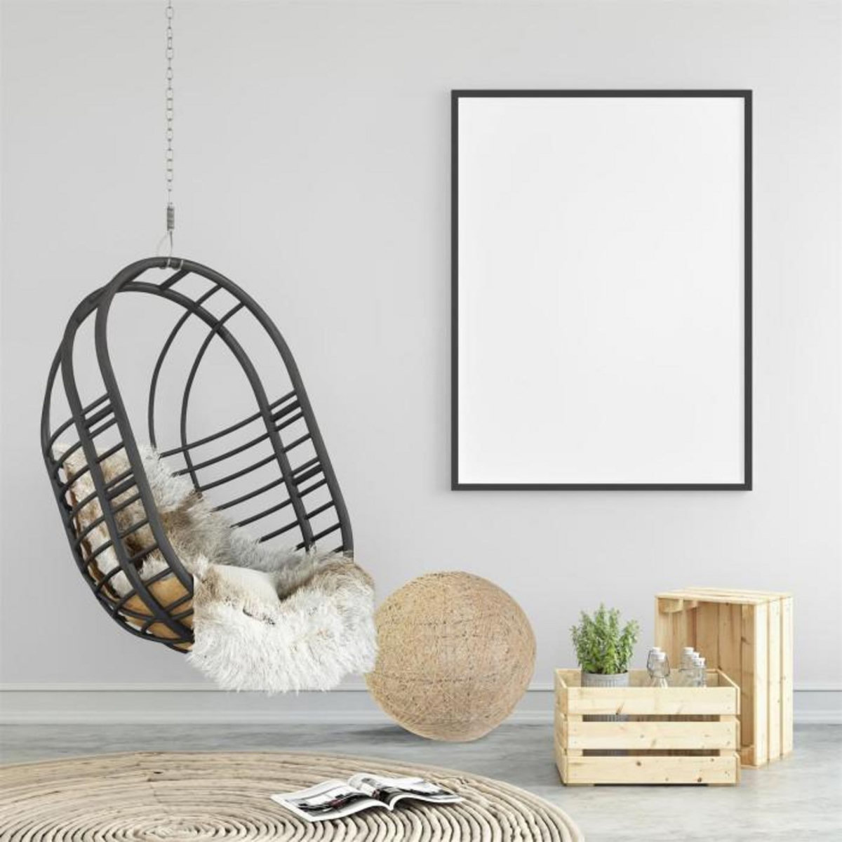 Paris Prix Lampe Suspension Ronde  Tissée  30cm Naturel