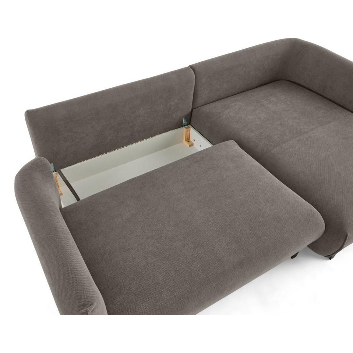 LISA DESIGN Gianni - canapé d'angle droit 4 places convertible avec coffre en tissu