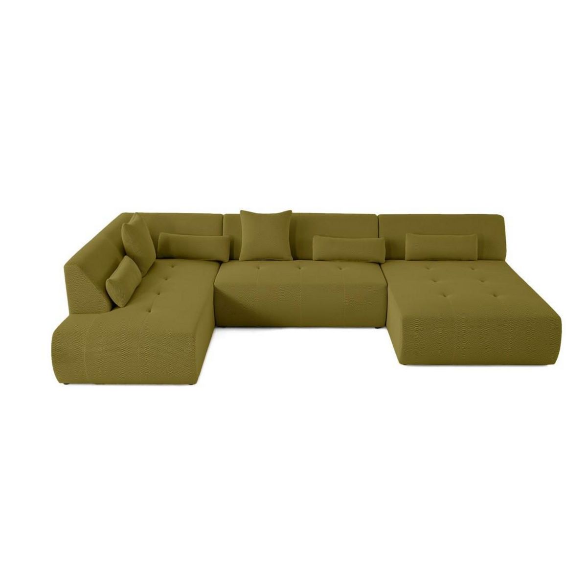 LISA DESIGN Onyx - canapé panoramique d'angle gauche - 7 places - en tissu mailles 3d