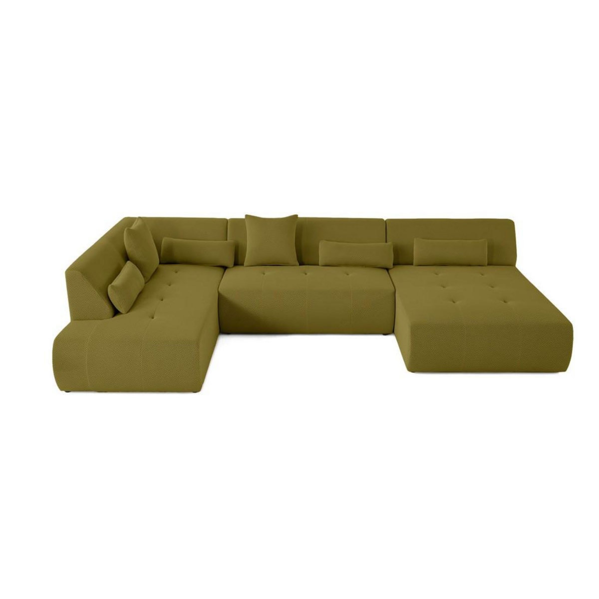 LISA DESIGN Onyx - canapé panoramique d'angle gauche - 7 places - en tissu mailles 3d