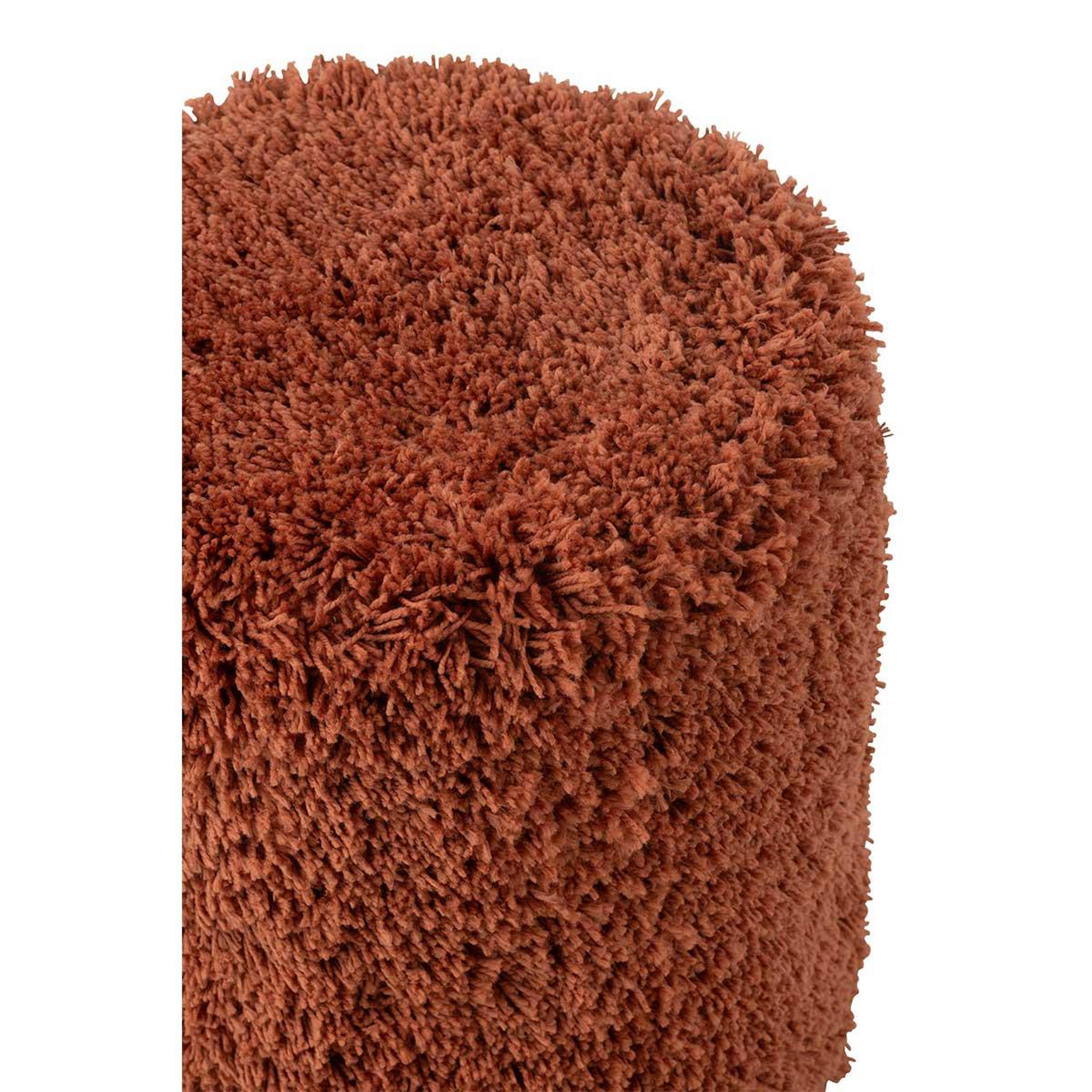 Voir la diapositive 3 : J-LINE Pouf cylindre  duveteux  50cm brique