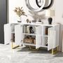 Voir la diapositive 4 : MERAX Buffet 4 porte(s) 0 tiroir(s) - 140 cm blanc mdf