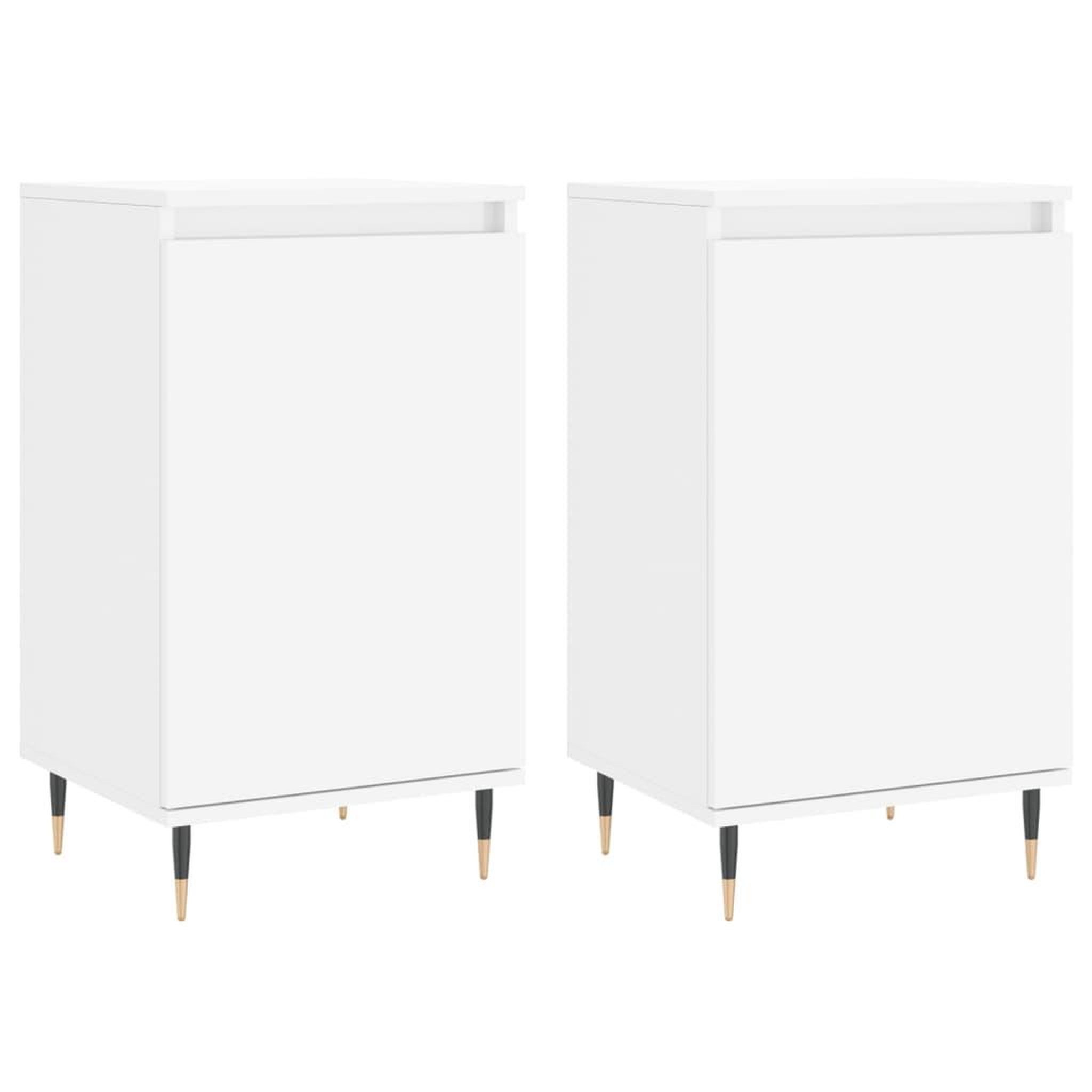 Voir la diapositive 2 : VIDAXL Buffets 2 pcs blanc 40x35x70 cm bois d'ingenierie