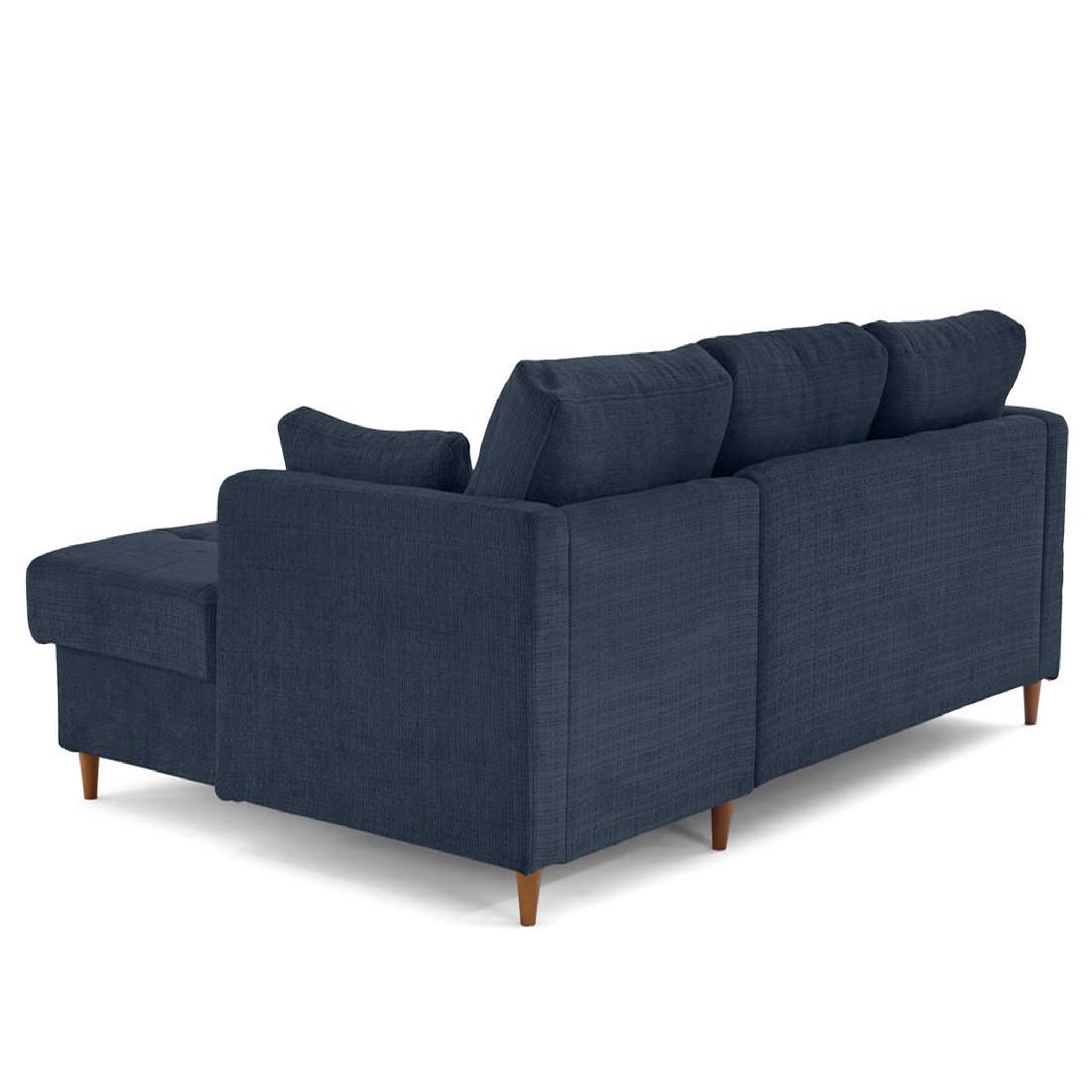 Voir la diapositive 5 : LISA DESIGN Anna - canapé d'angle droit 4 places convertible avec coffre en velours texturé
