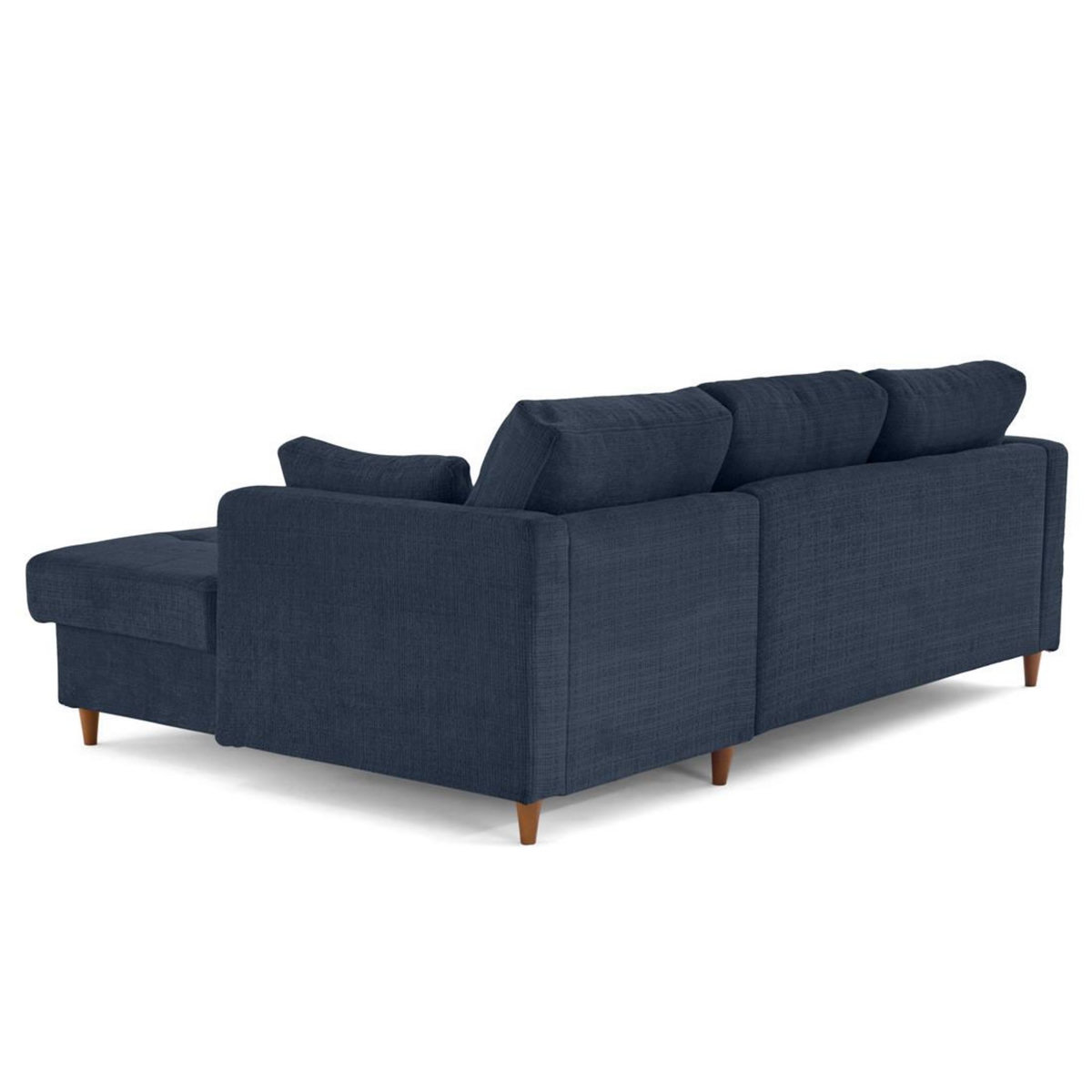 LISA DESIGN Anna - canapé d'angle droit 4 places convertible avec coffre en velours texturé